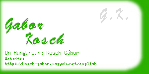 gabor kosch business card